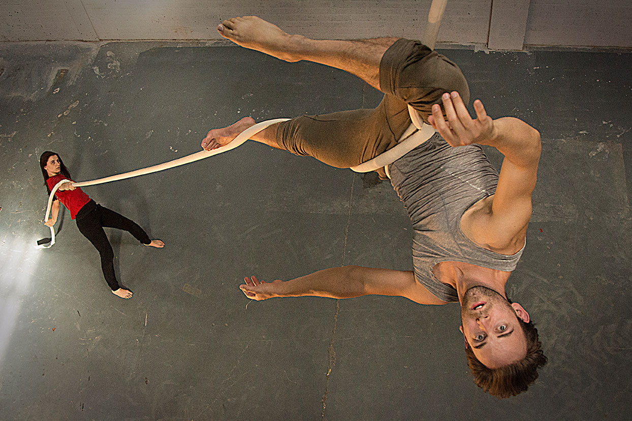 Irish Aerial Creation Centre Artist High Up on Rope